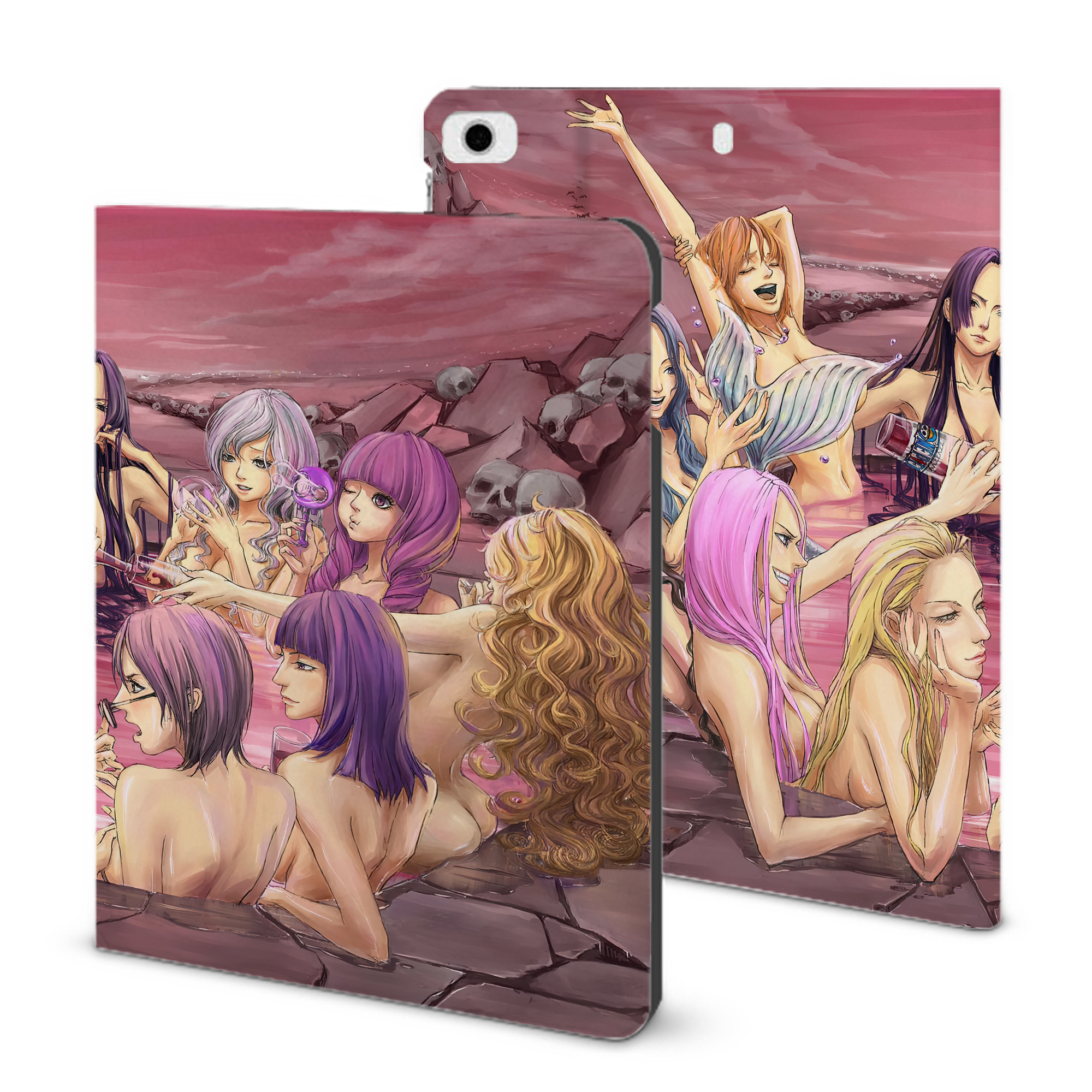 （画像用） ワンピース ONE PIECE IPad ケース ブック型 PUレザー TPU 耐衝撃 軽量 薄型 ペン収納なし 全面保護 IPad 各モデル対応